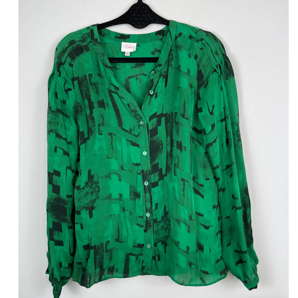 Parker Green Silk Blouse